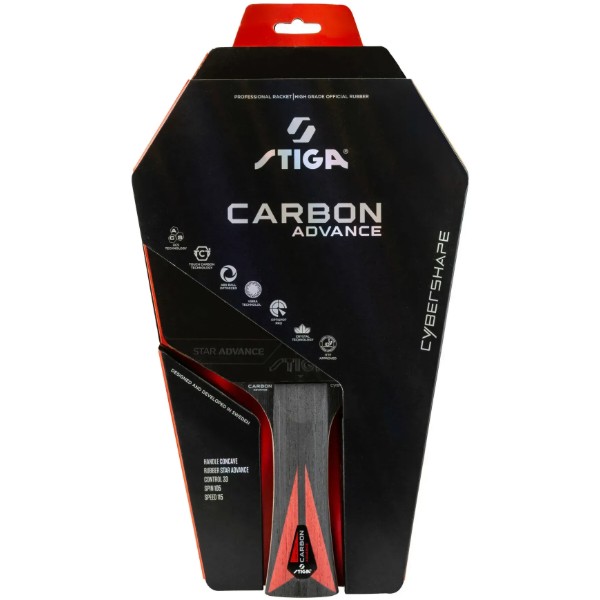 Фото - Ракетка для настольного тенниса Stiga Carbon Advance Cybershape FL (1215-1101-35)
